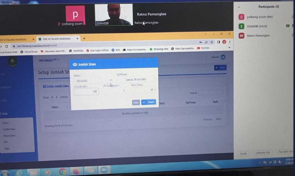Pendampingan Pengoperasian Website Sekolah pada SDN 10 Talang Mandau
